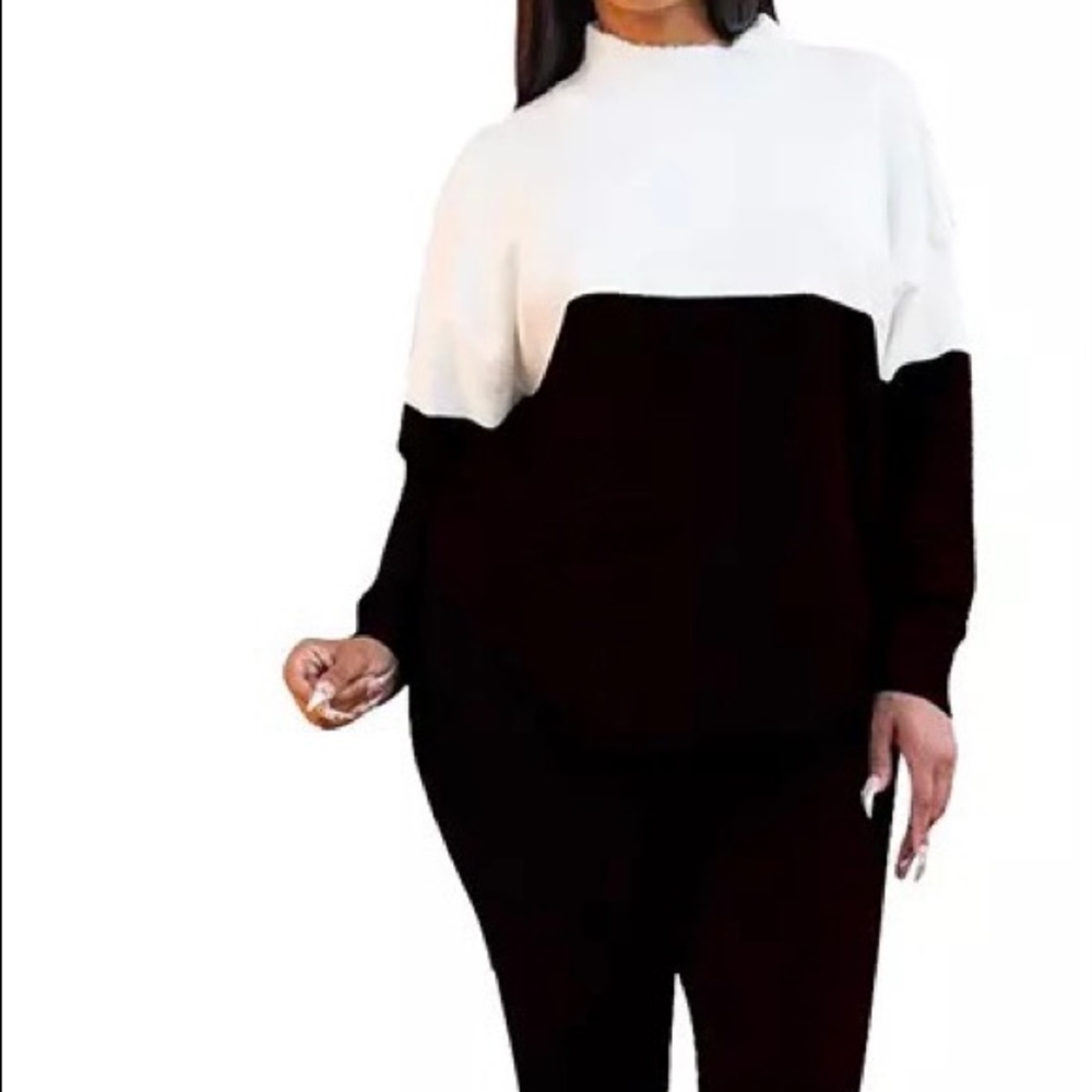 Color block sweater set